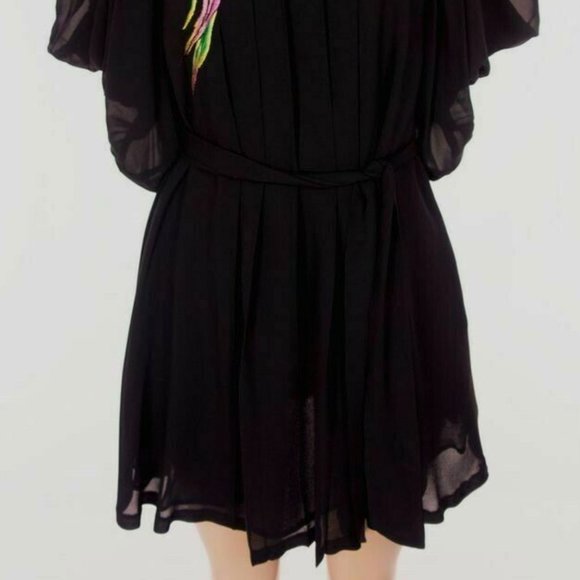 MATTHEW WILLIAMSON H&M NEW NWT $199 SZ 6 S SMALL BLACK SILK EMBROIDERED DRESS - Picture 8 of 15